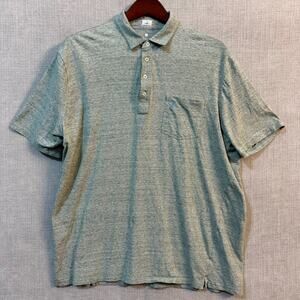 Johnnie-O Hangin' Out Polo Shirt Men's XXL Kiwi Short Sleeve Cotton Heathered